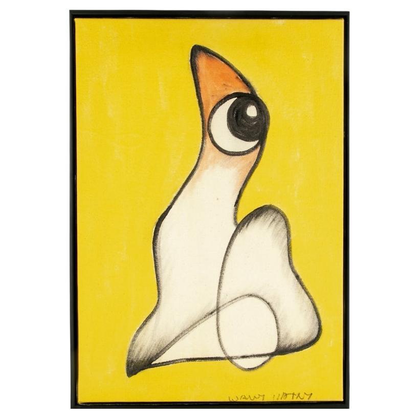 Wally Hatny 'Siglo XX-XXI' Acrílico Sobre Lienzo Firmado, Animal Abstracto en venta