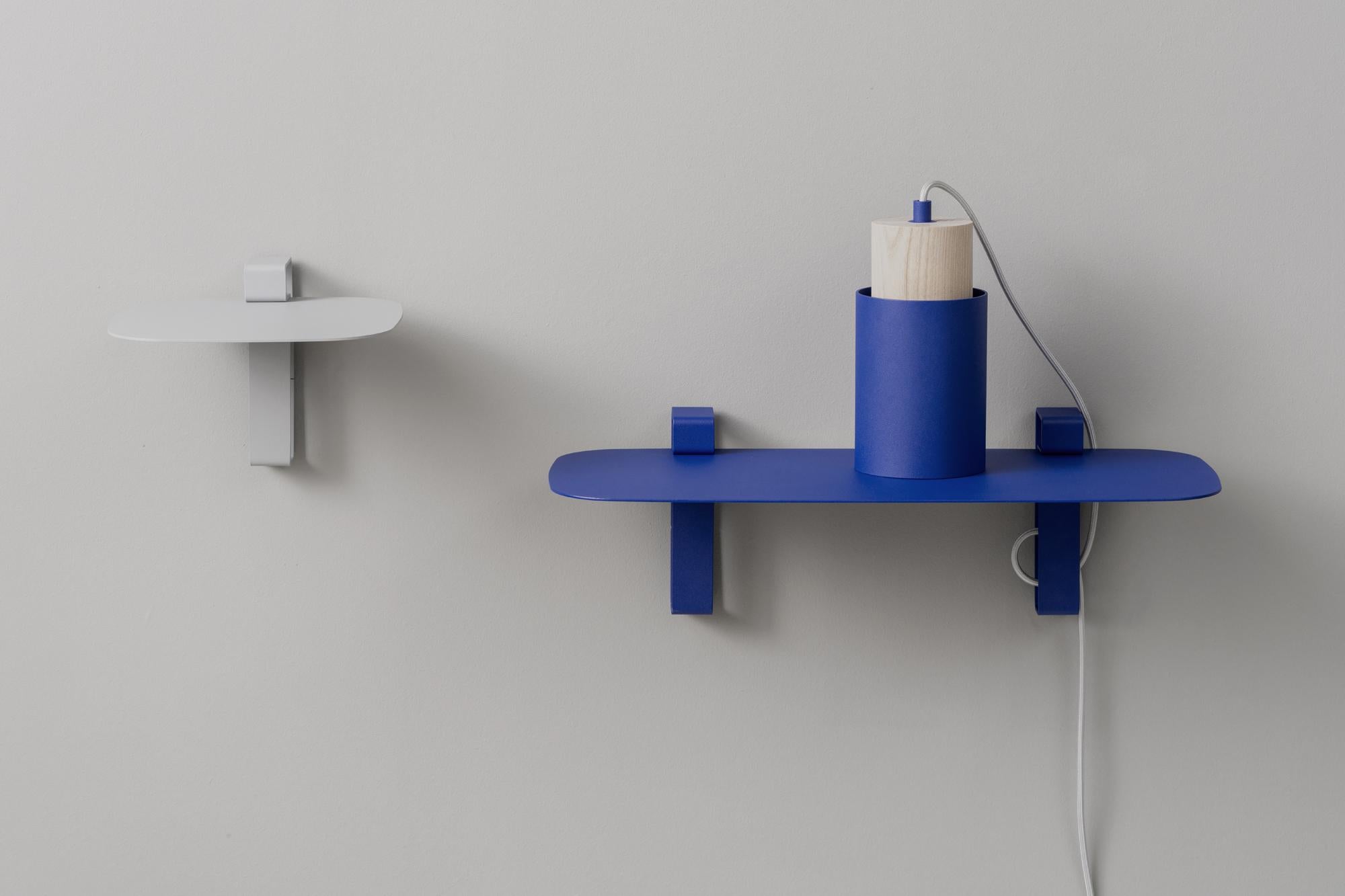 Steel Wally Small Grey Shelf by +kouple For Sale