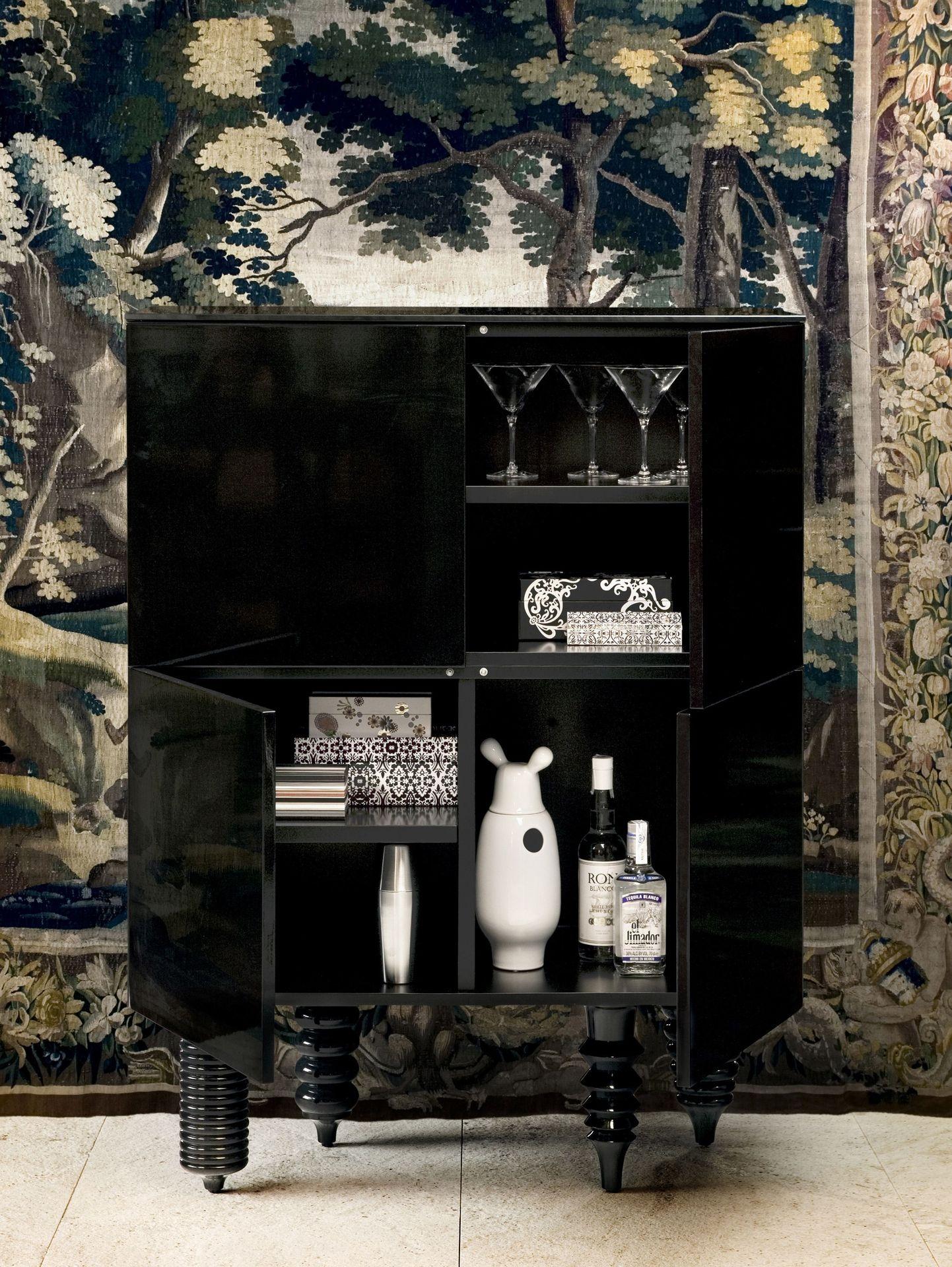 Glass Walnut 1 + 1 Meter Multileg Cabinet by Jaime Hayon For Sale