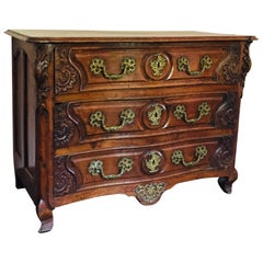 Walnut 18th Cent French Chest of Drawers Louis XV Typical from the Lyon Region