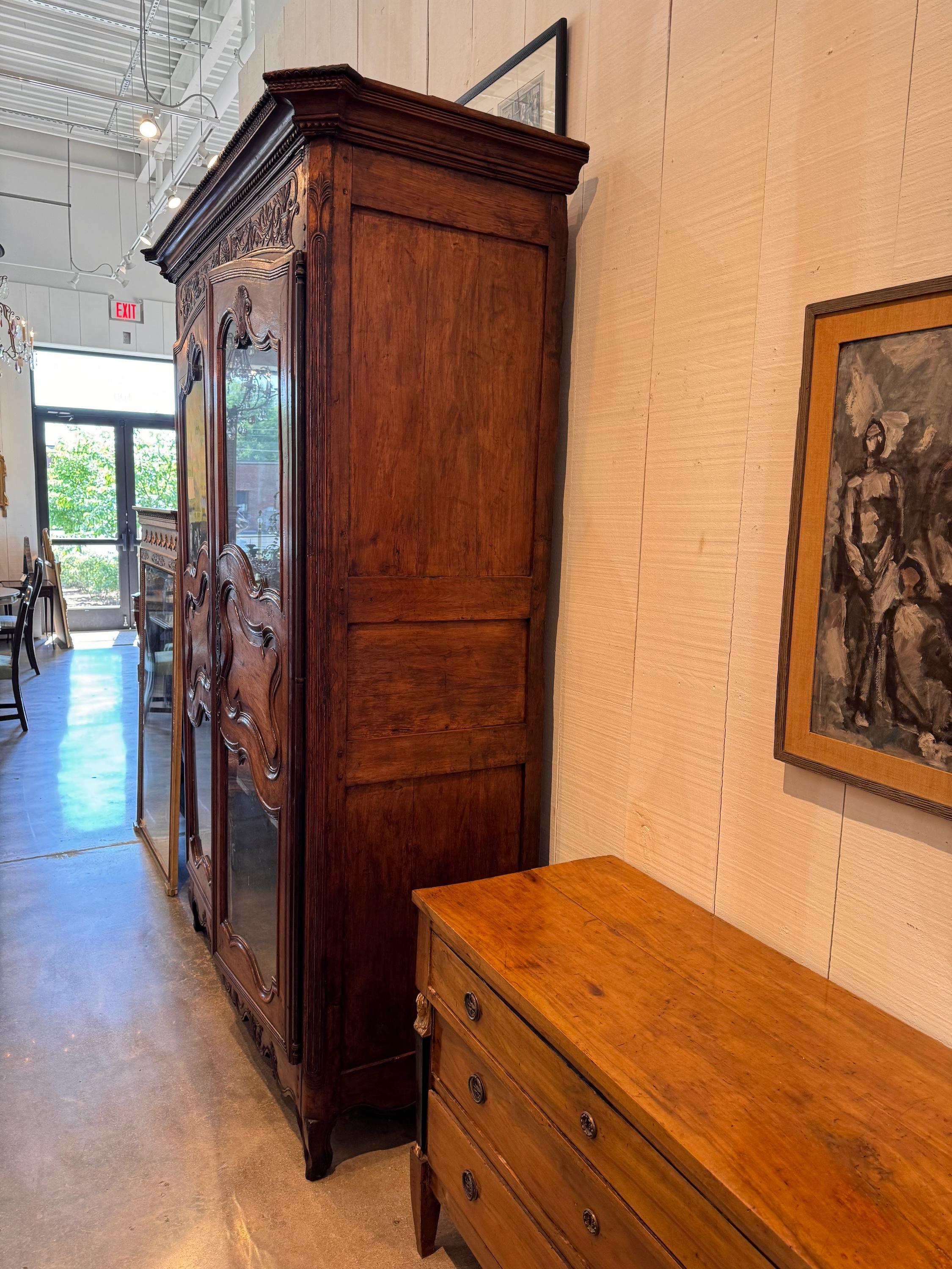 Walnut 18th Century French Armoire For Sale 7