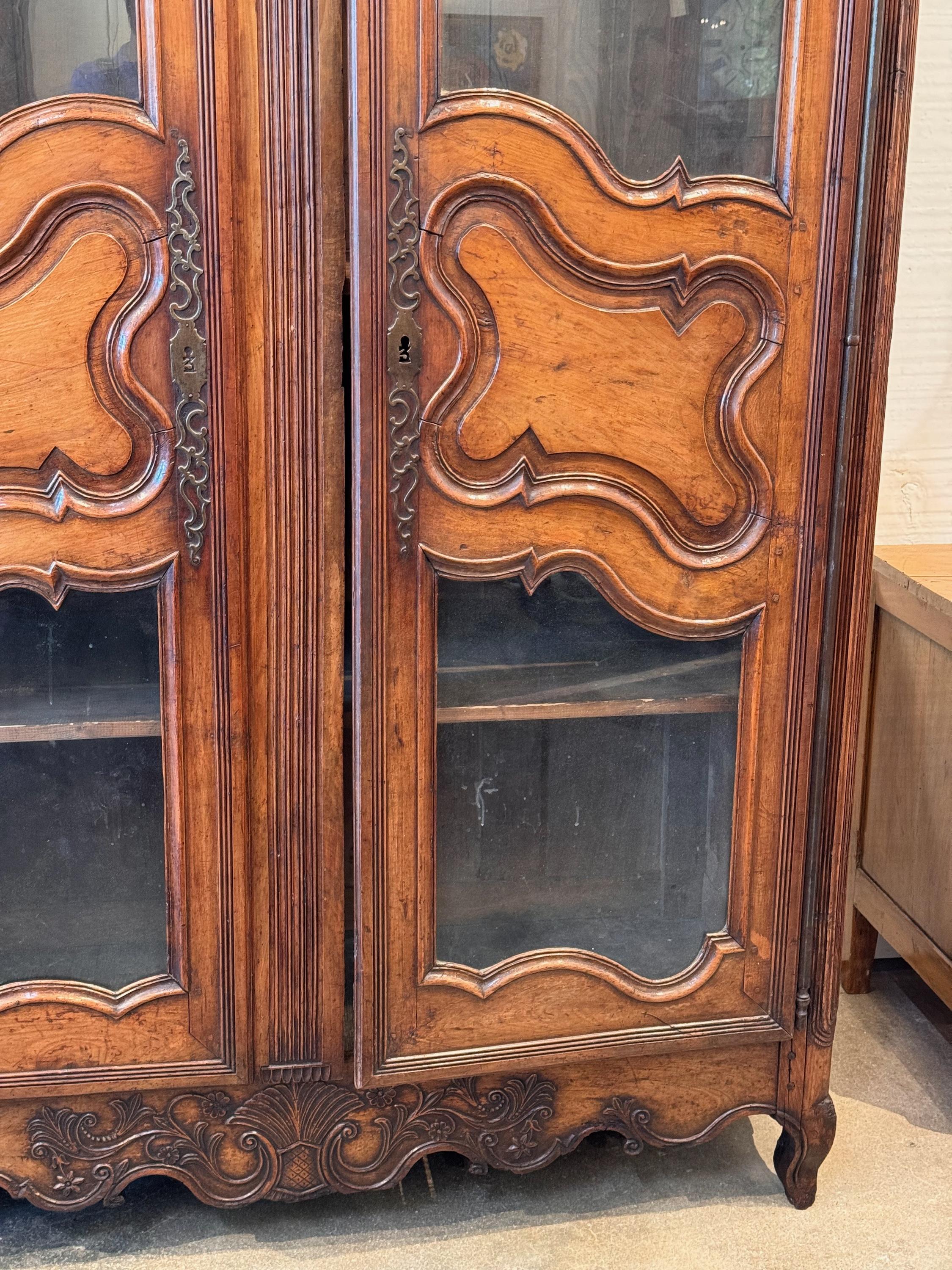 18th Century and Earlier Walnut 18th Century French Armoire For Sale