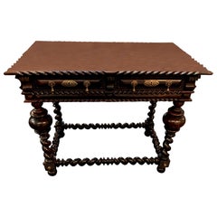 Antique Walnut 18th Century Side Table, Portugal