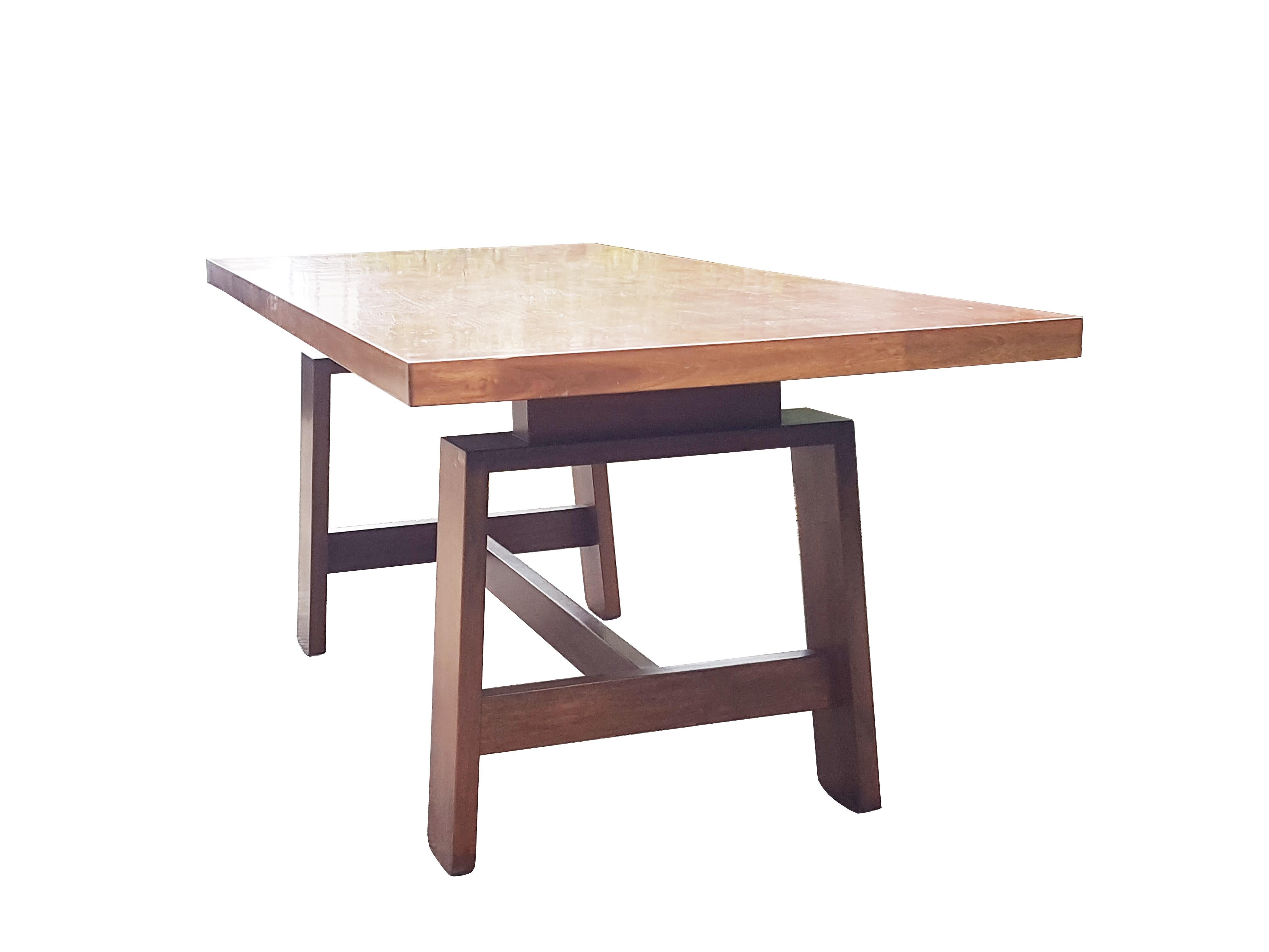 Walnut 1960s Table by Silvio Coppola for Bernini For Sale 1