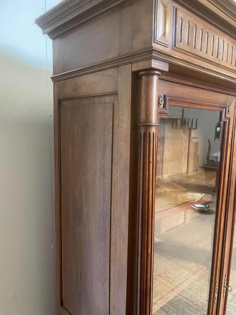Walnut 2 door French bookcase /display cabinet  For Sale 7