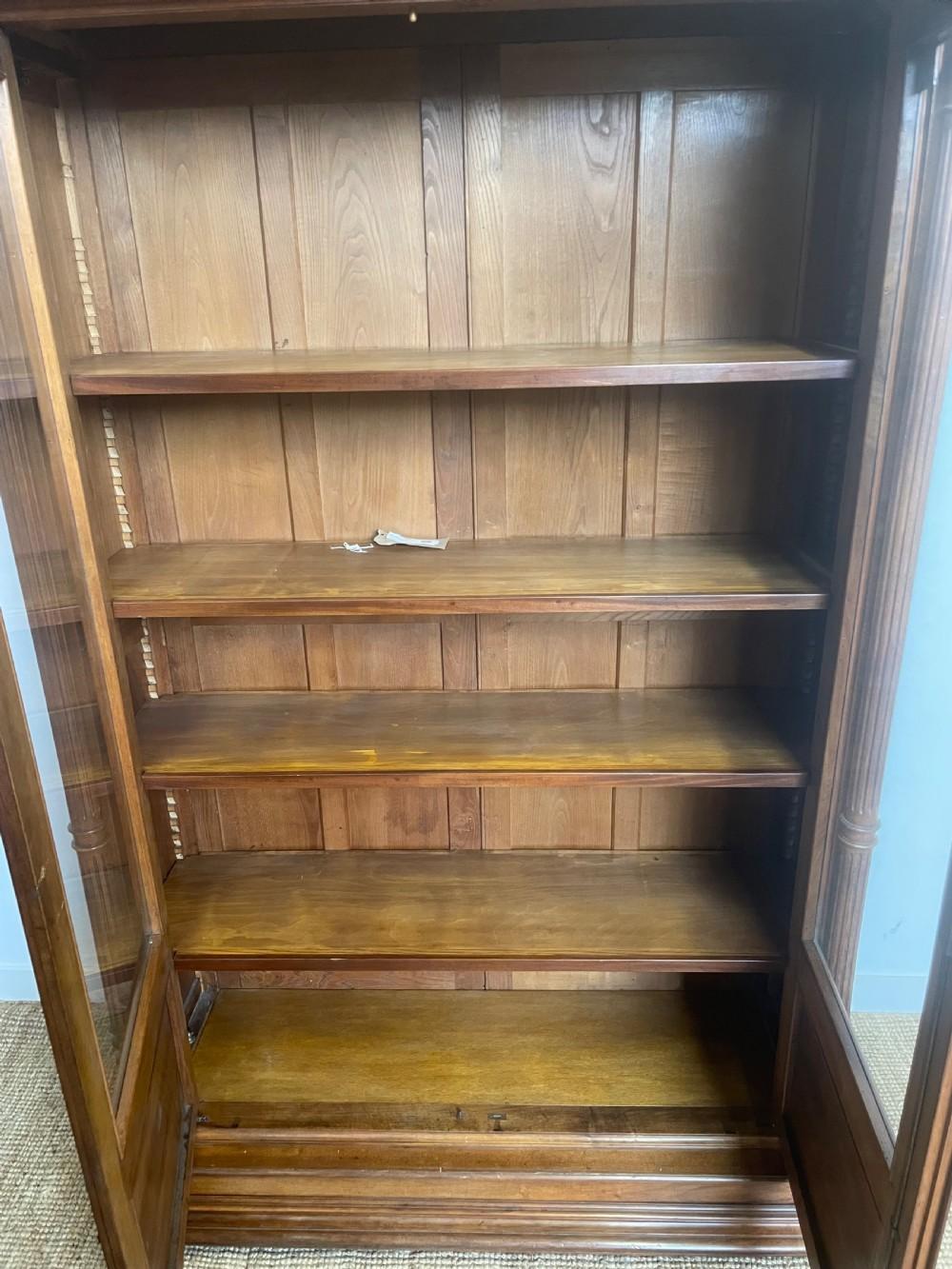 Walnut 2 door French bookcase /display cabinet  For Sale 8