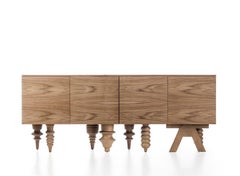 Walnut 2 Meter Multileg Cabinet by Jaime Hayon