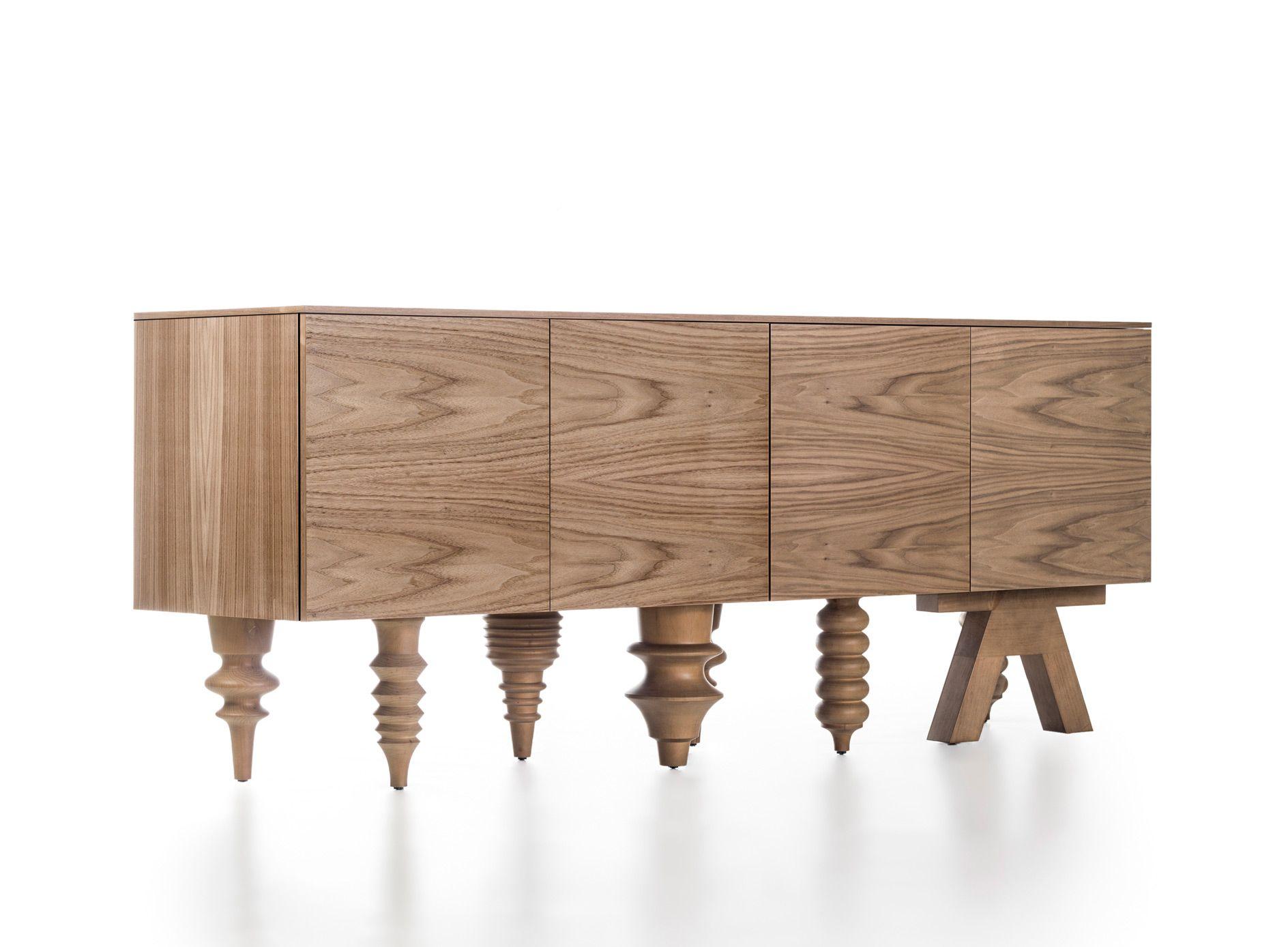 Modern Walnut 2 Meter Multileg Cabinet by Jaime Hayon