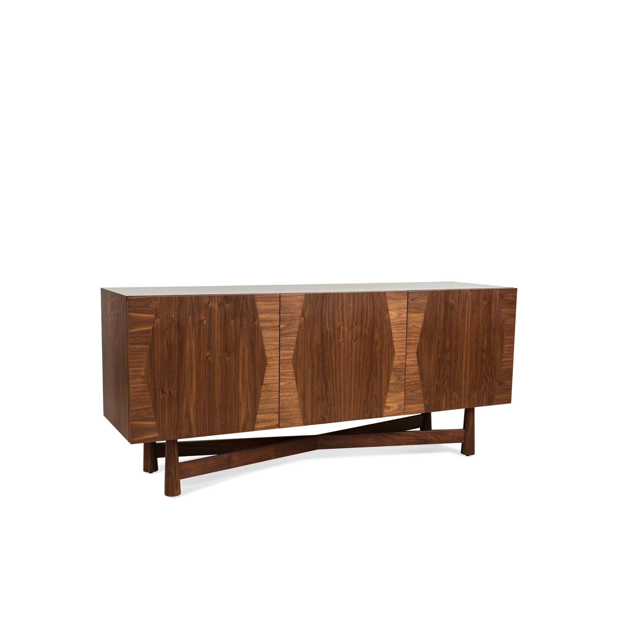 The 3-door Bronson cabinet has three drawers and three doors that feature a parquet detail on the front of the case. The cabinet can be made in American walnut or white oak. 

The Lawson-Fenning Collection is designed and handmade in Los Angeles,