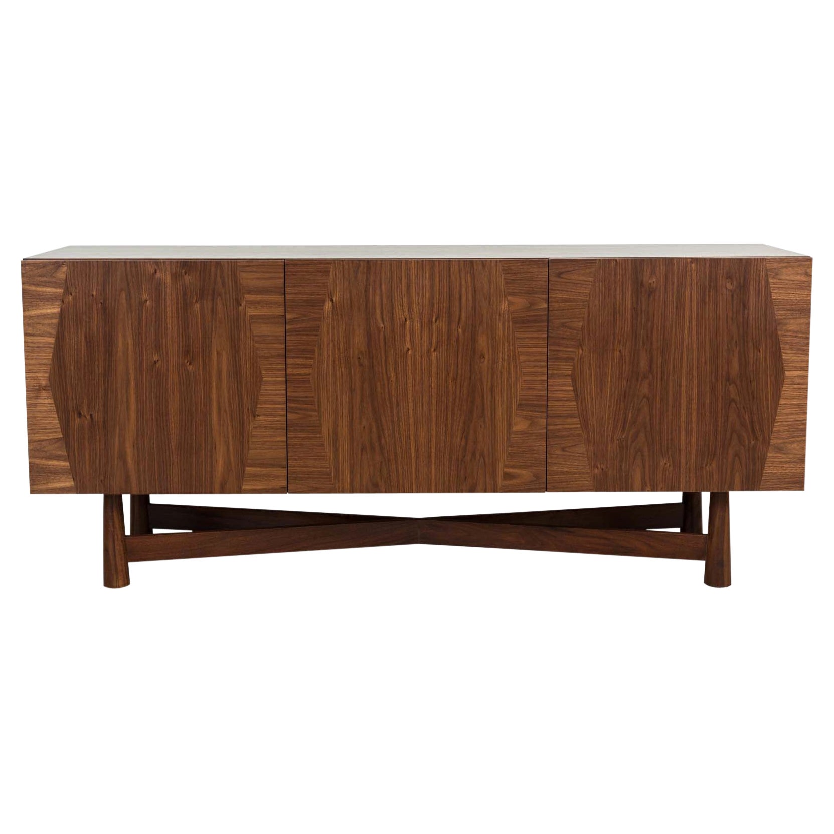 Walnut 3-Door Bronson Cabinet by Lawson-Fenning For Sale