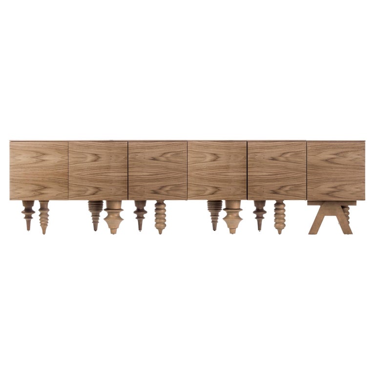Walnut 3 Meter Multileg Cabinet by Jaime Hayon
