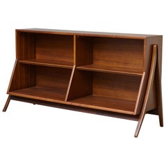 Walnut A-Frame Bookcase by Kipp Stewart the Collection Declaration by for Drexel