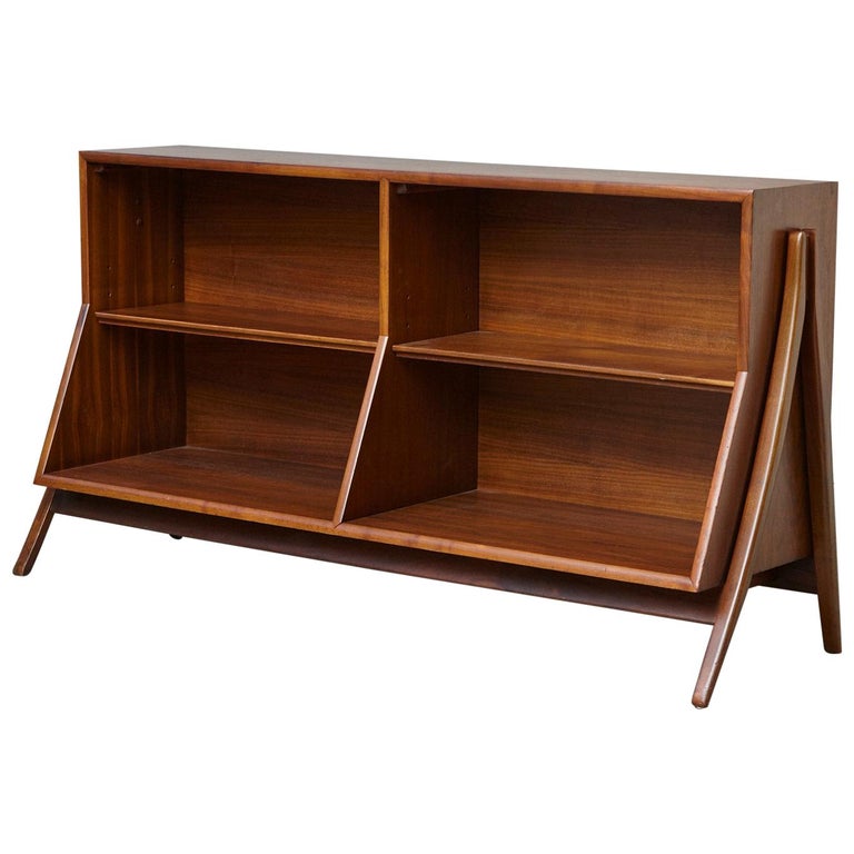 Walnut AFrame Bookcase by Kipp Stewart the Collection Declaration by