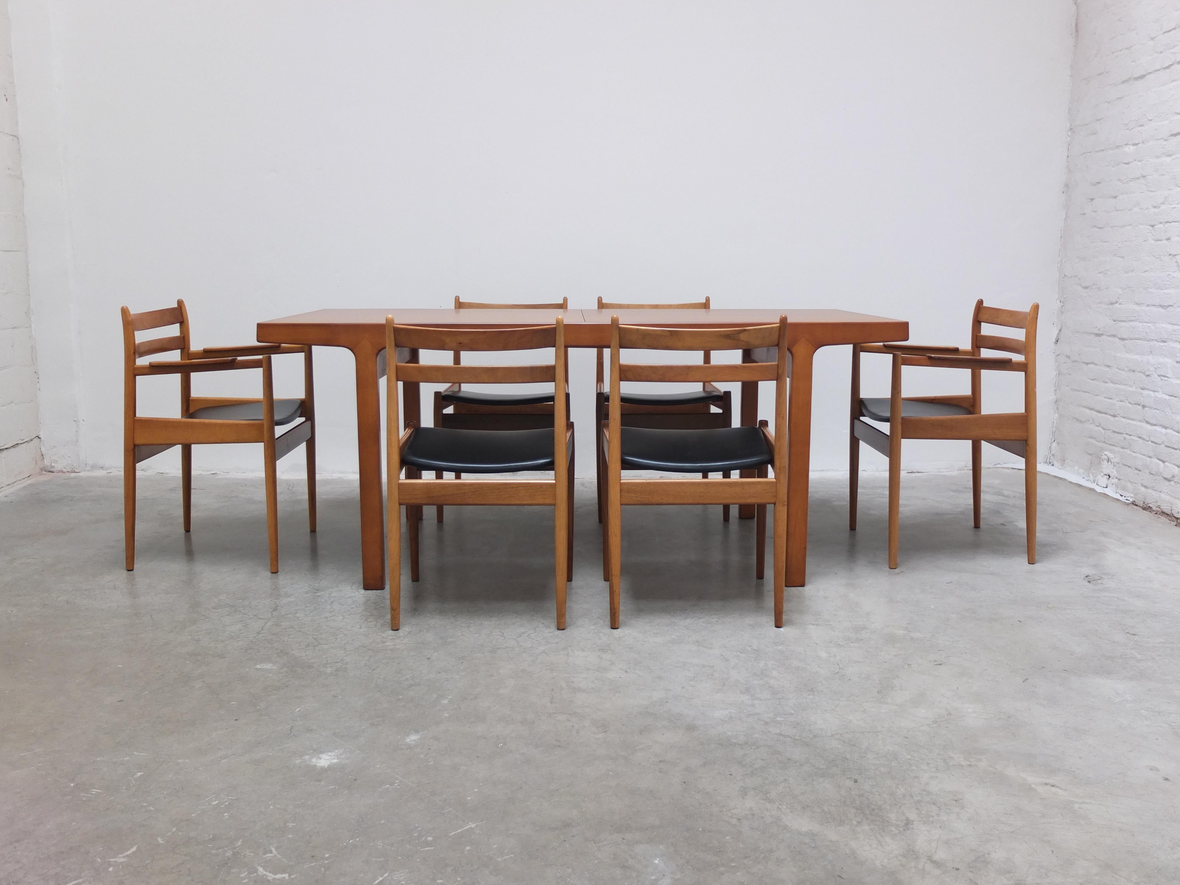 Belgian Walnut 'Abstracta' Dining Set by Jos De Mey for Van Den Berghe-Pauvers, 1960s