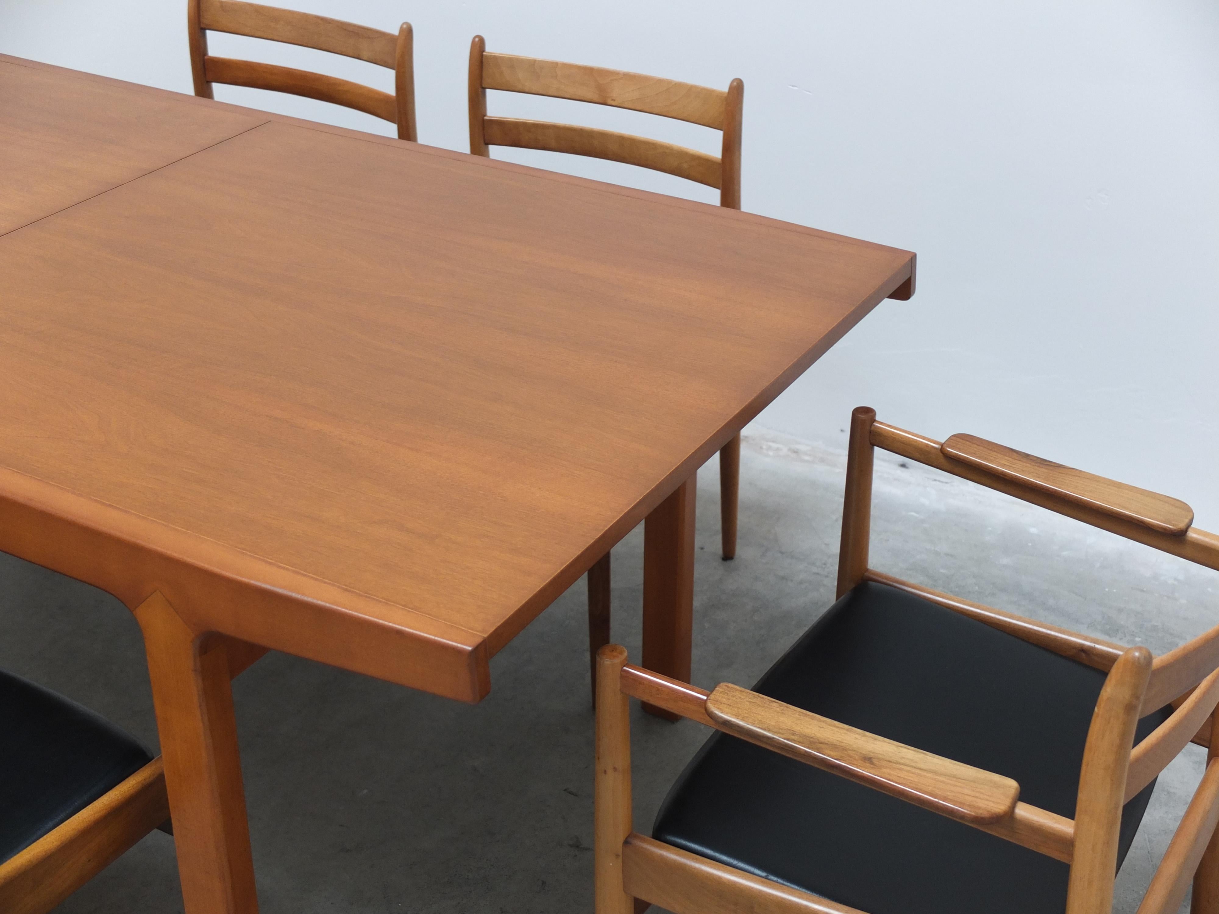 Walnut 'Abstracta' Dining Set by Jos De Mey for Van Den Berghe-Pauvers, 1960s 1