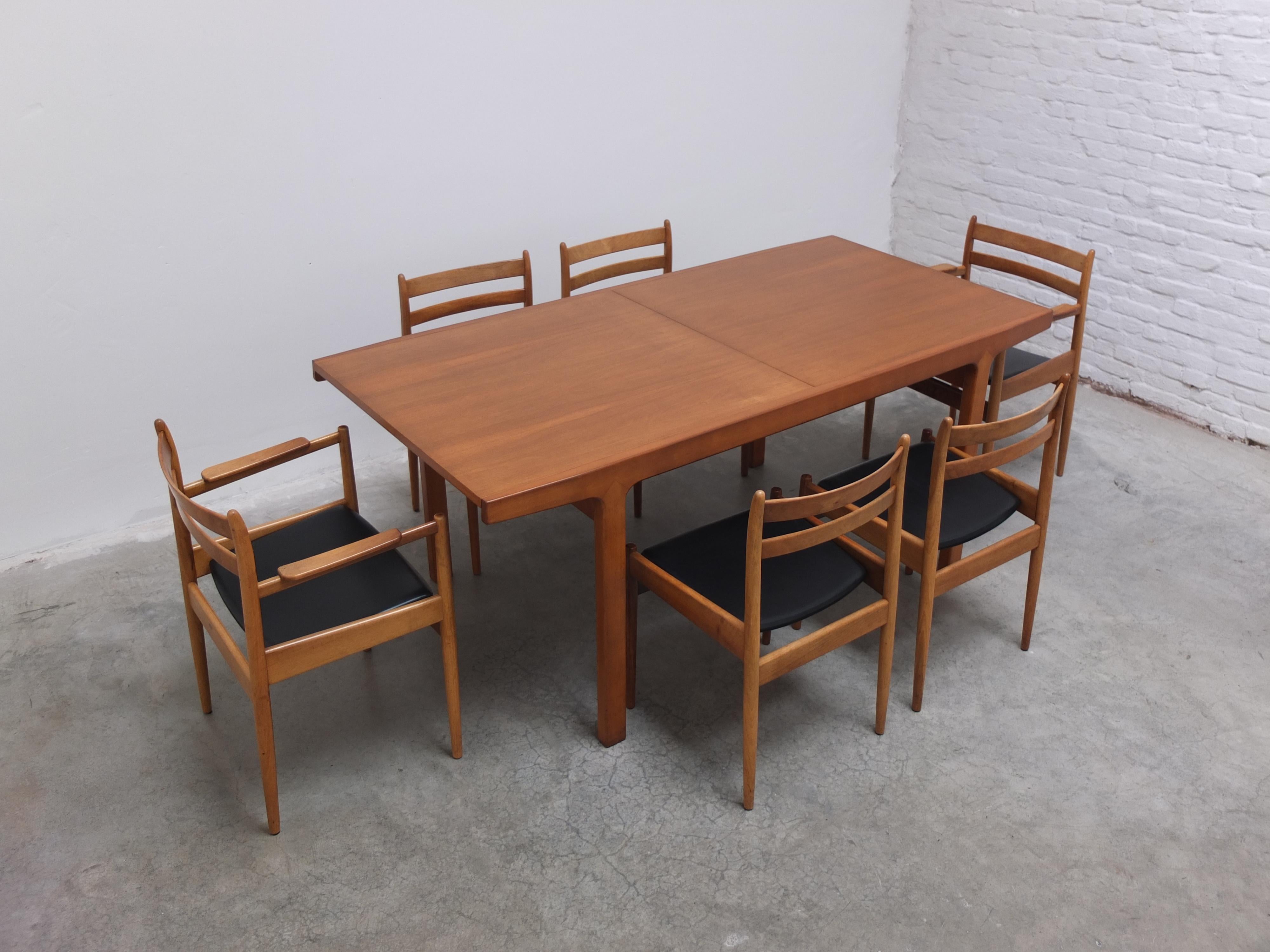 Walnut 'Abstracta' Dining Set by Jos De Mey for Van Den Berghe-Pauvers, 1960s 2