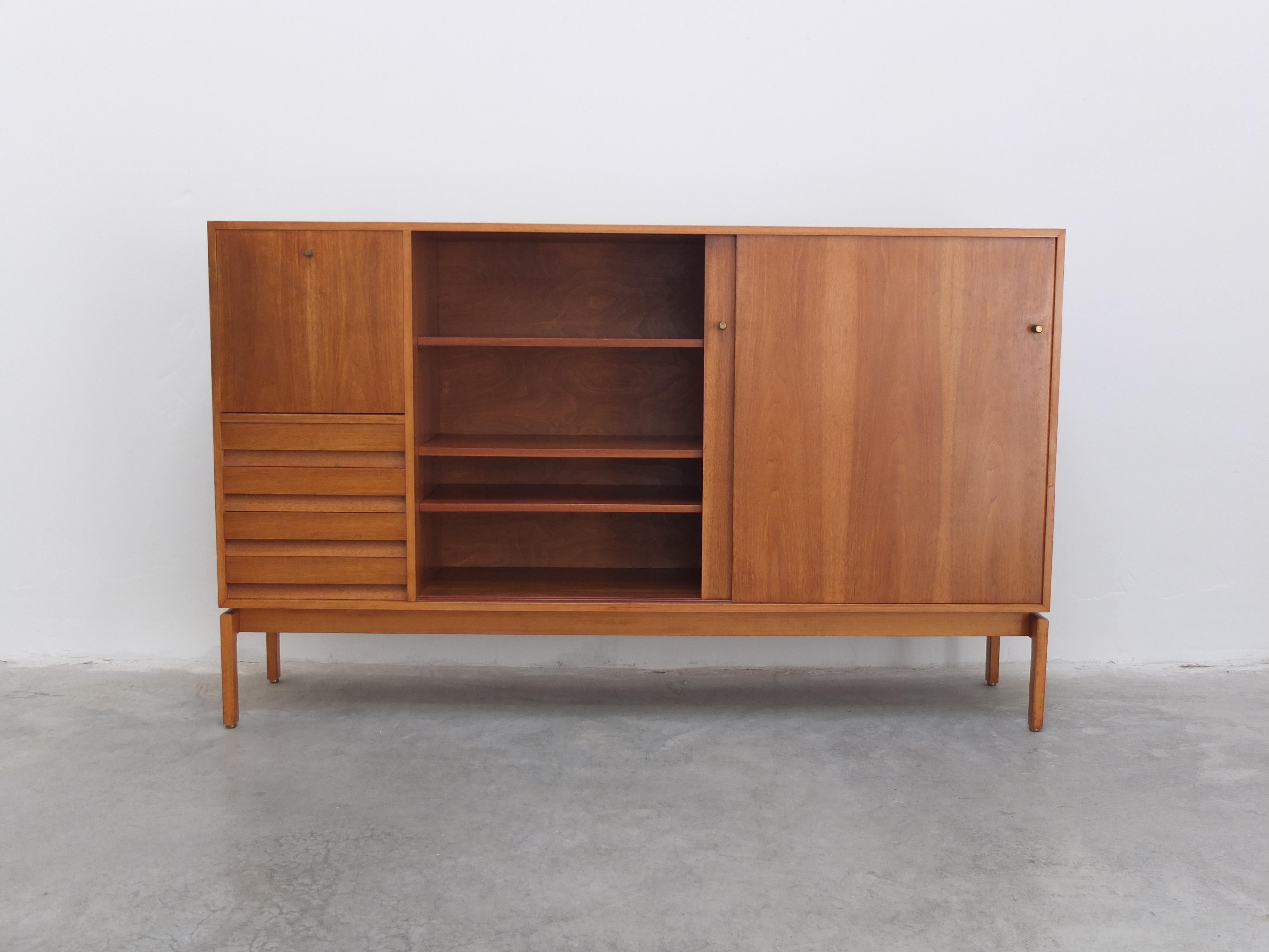 Walnut 'Abstracta' Highboard by Jos De Mey for Van Den Berghe-Pauvers, 1960s 4