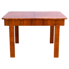 Walnut adjustable dining table, 1930´s, Czechoslovakia