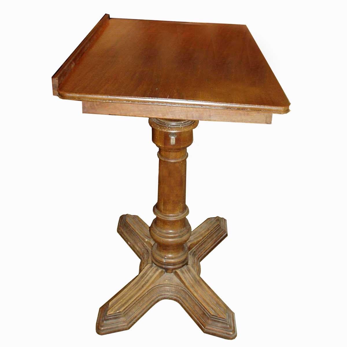 Conceived by E. Chouanard, one of the most respected French engineers and designers of the 19th century, this elegant and metamorphic table, dubbed Soleil and made entirely of walnut, can serve as a side table, a nightstand or an easel, with varying