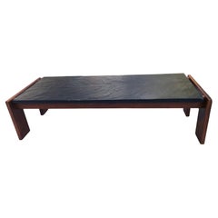 Retro Walnut Adrian Pearsall for Craft Associates Coffee Table with Faux Slate Top