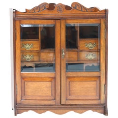 Walnut Aesthetic Movement Wall Cabinet, Late 19th Century