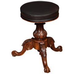 Walnut Ajustable Piano Stool