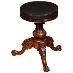 Walnut Adjustable Piano Stool
