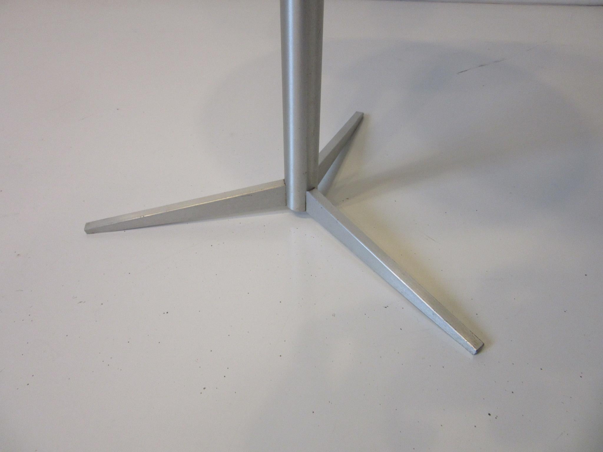 Walnut / Aluminum Cigarette, Drink Side Table by Thonet In Good Condition In Cincinnati, OH