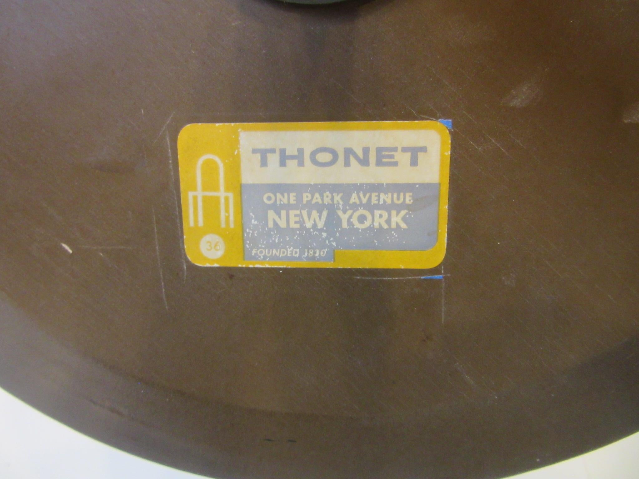 Walnut / Aluminum Cigarette, Drink Side Table by Thonet 1