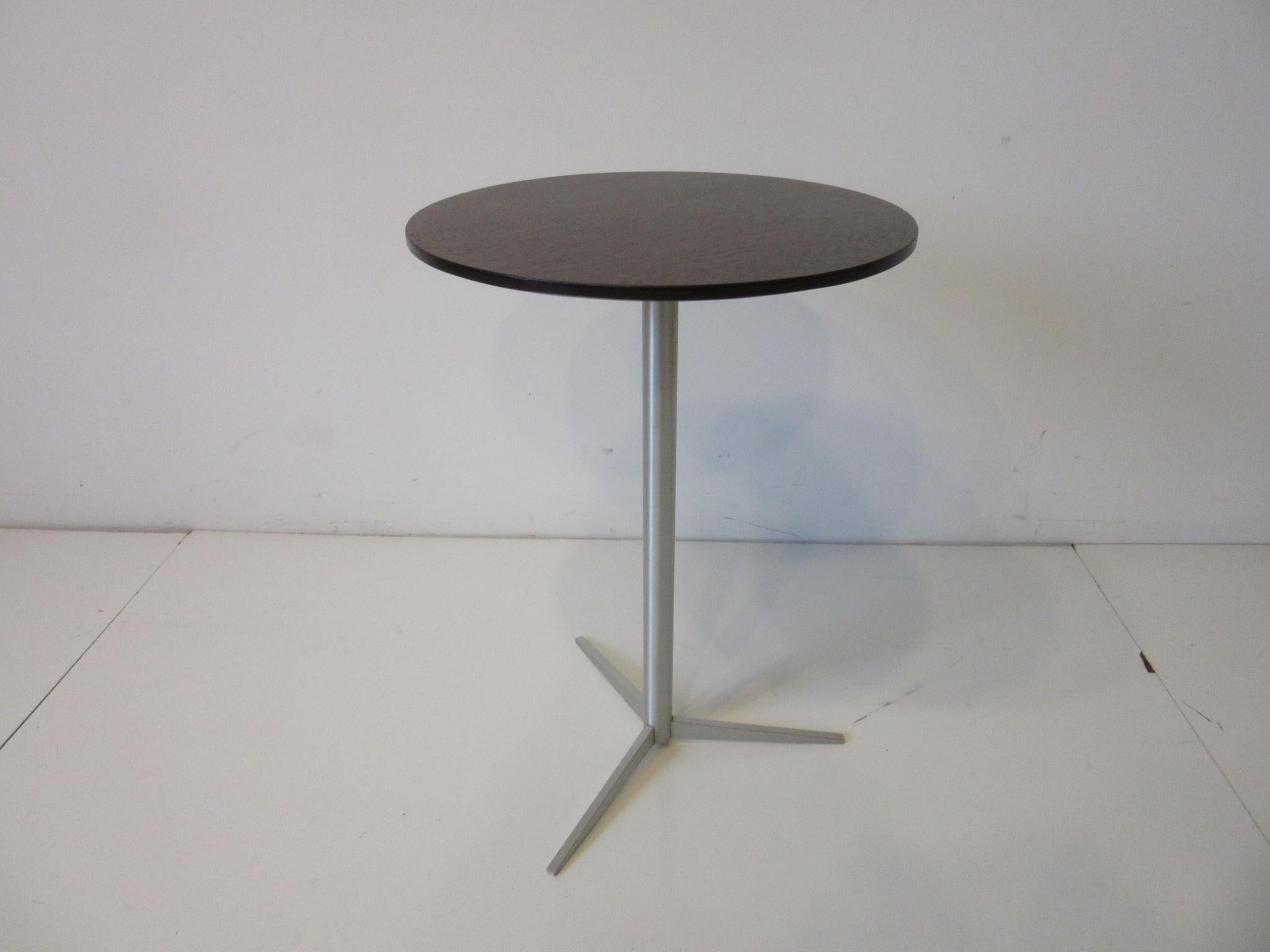 Walnut / Aluminum Cigarette, Drink Side Table by Thonet 2