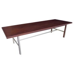 Walnut & Aluminum Linear Group Coffee Table by Paul McCobb for Calvin Furniture 