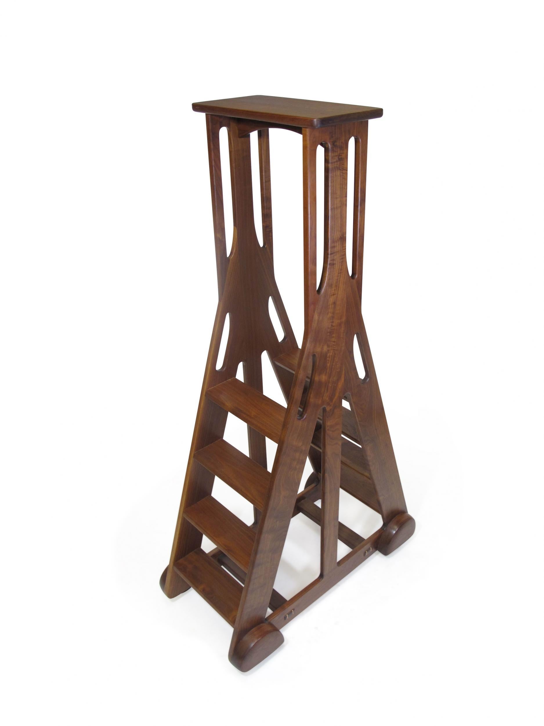 Walnut American Studio Craft Library Ladder 1