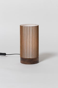 Walnut and Birch Bedside Table Lamp by Mel Smilow