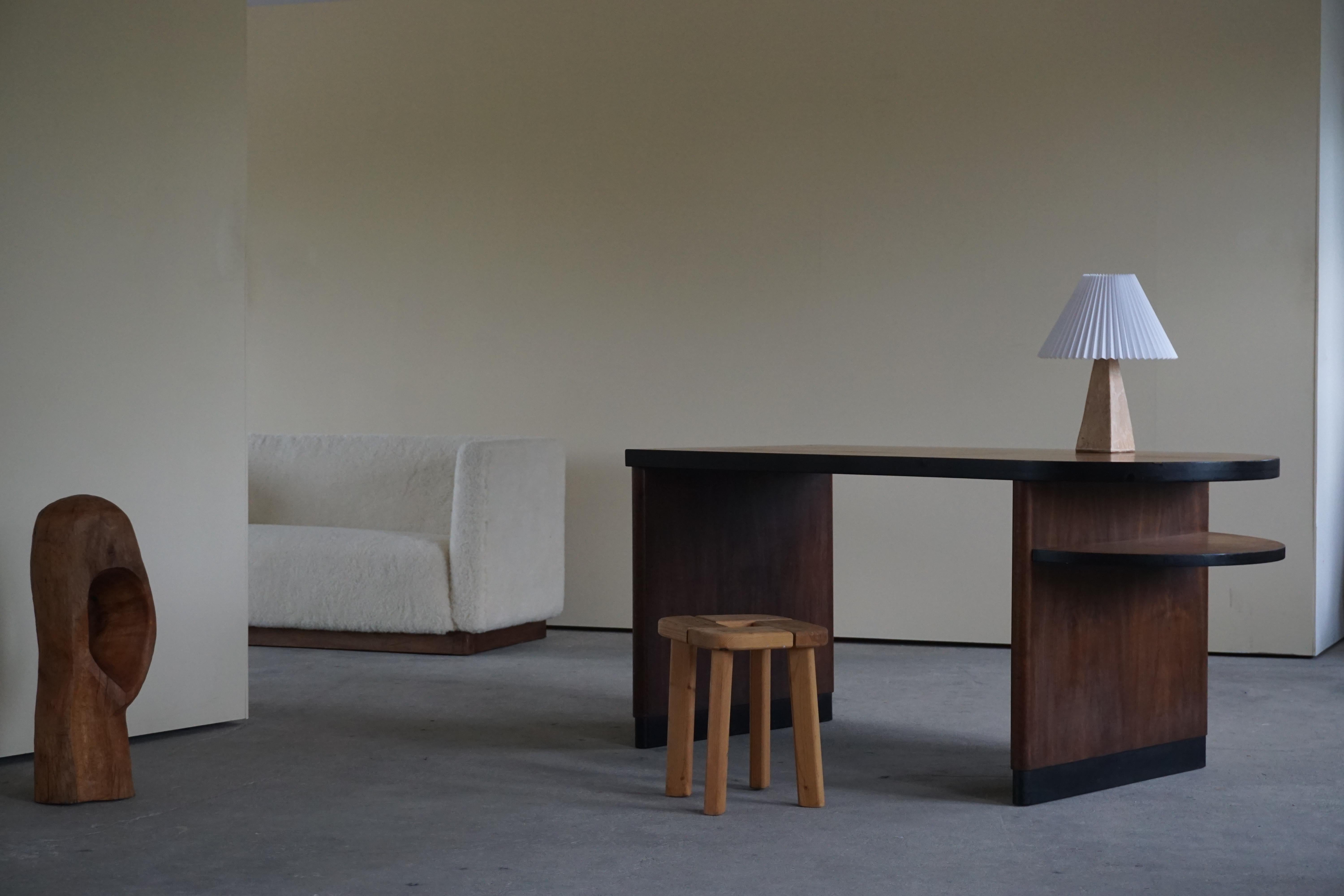 Walnut and Birch Desk by Axel Einar Hjorth for Nordiska Kompaniet, 1930s 8