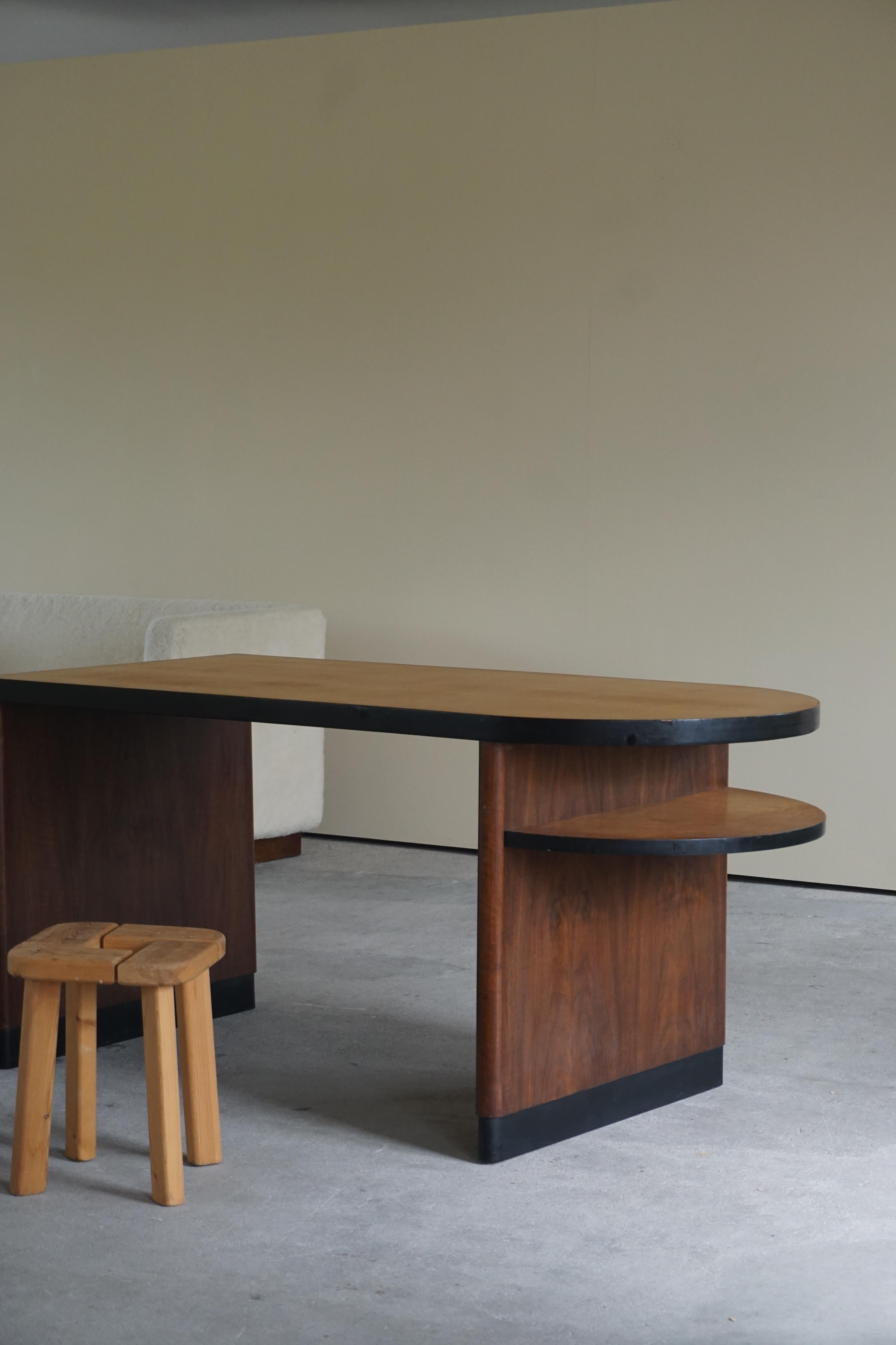 Walnut and Birch Desk by Axel Einar Hjorth for Nordiska Kompaniet, 1930s 10