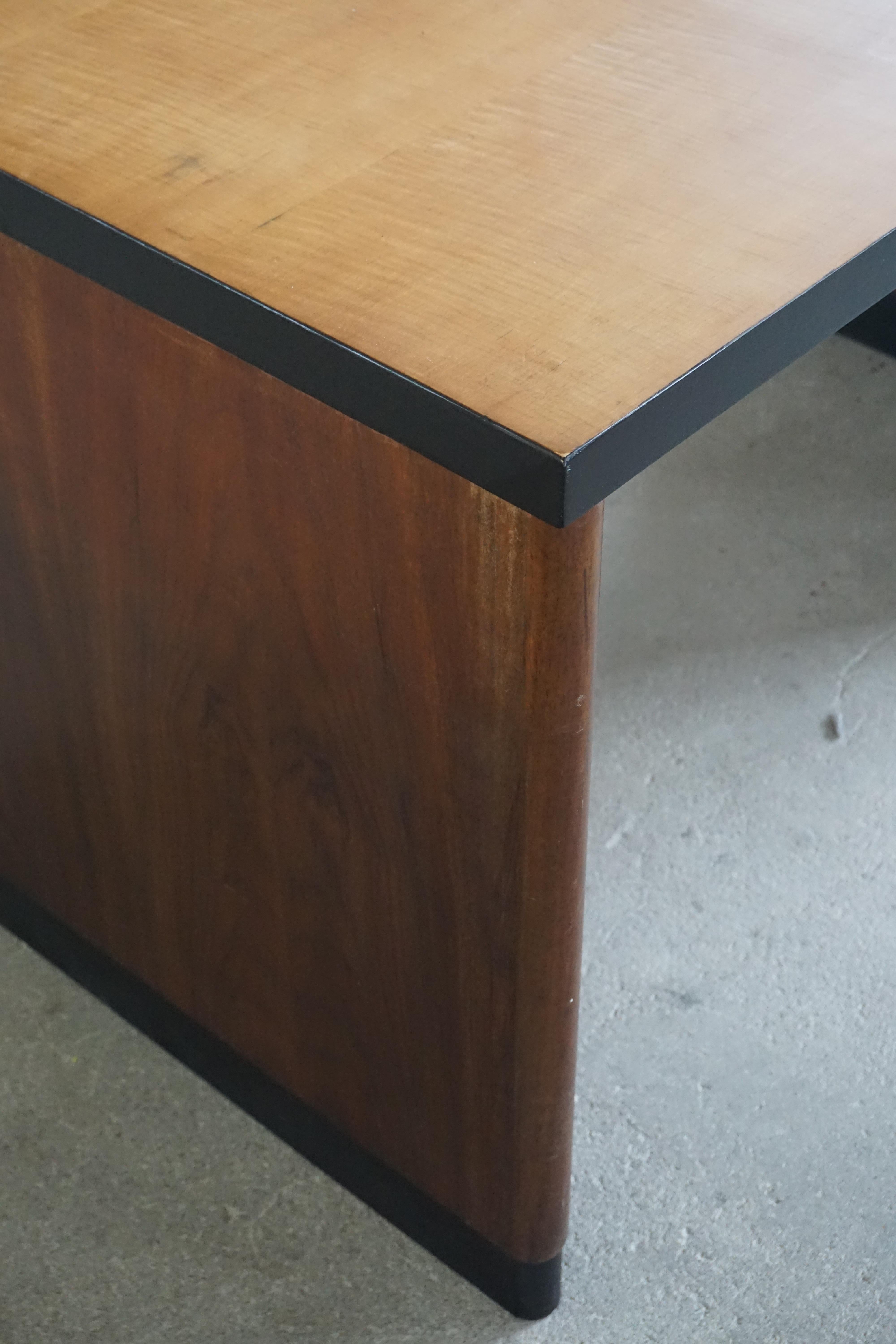 Walnut and Birch Desk by Axel Einar Hjorth for Nordiska Kompaniet, 1930s 3