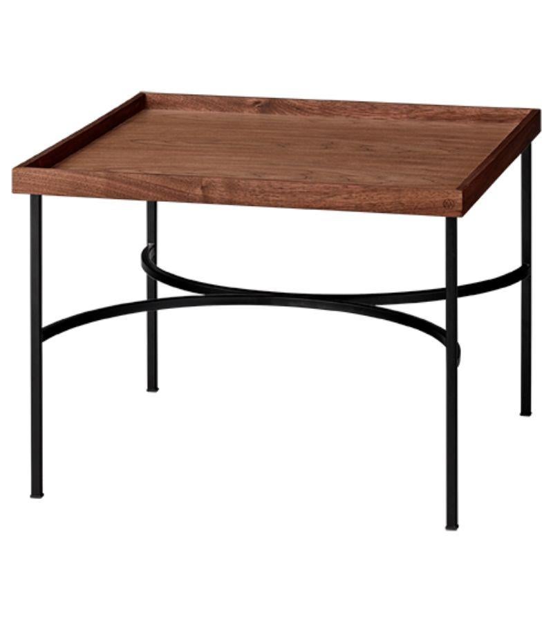 Modern Walnut and Black Contemporary Tray Table