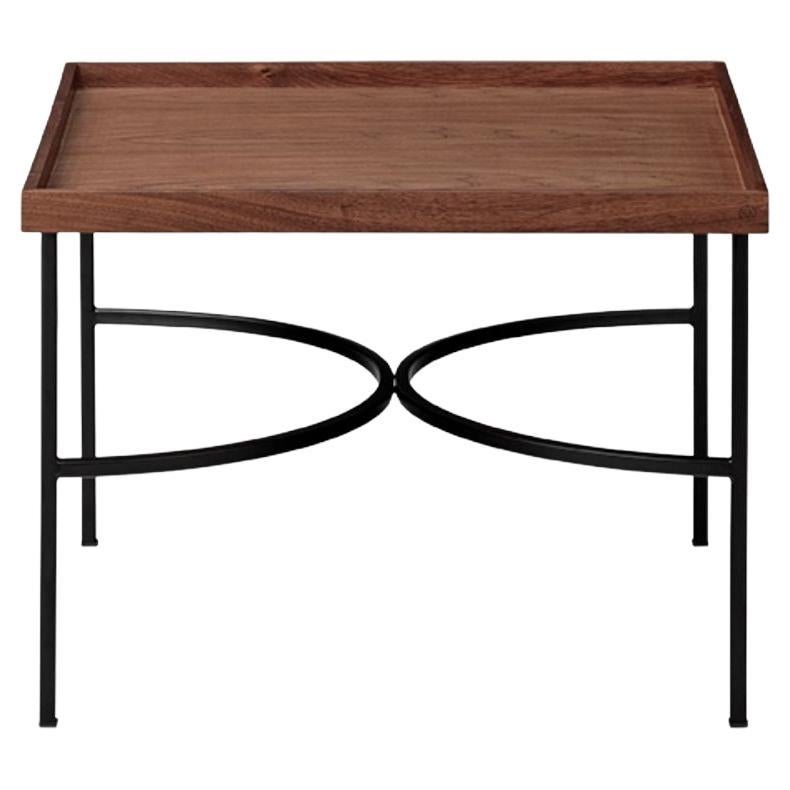 Walnut and Black Contemporary Tray Table