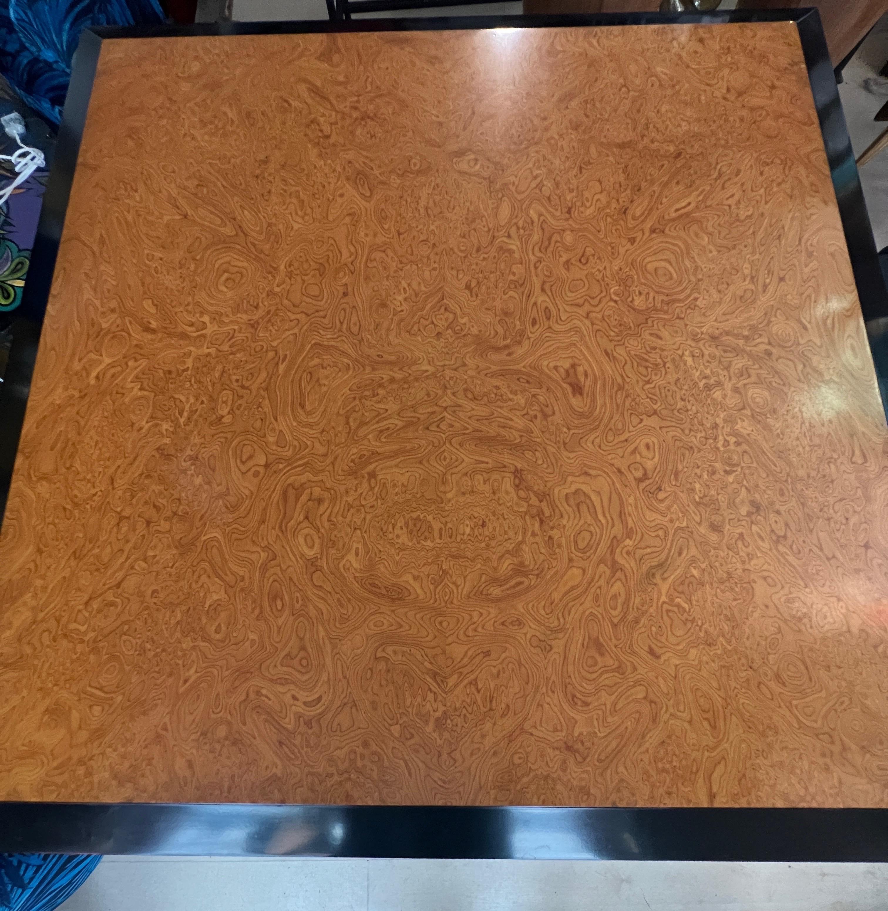 Modern Walnut and Black Laquered Extendable Dining Table with Folding Opening 1980 For Sale