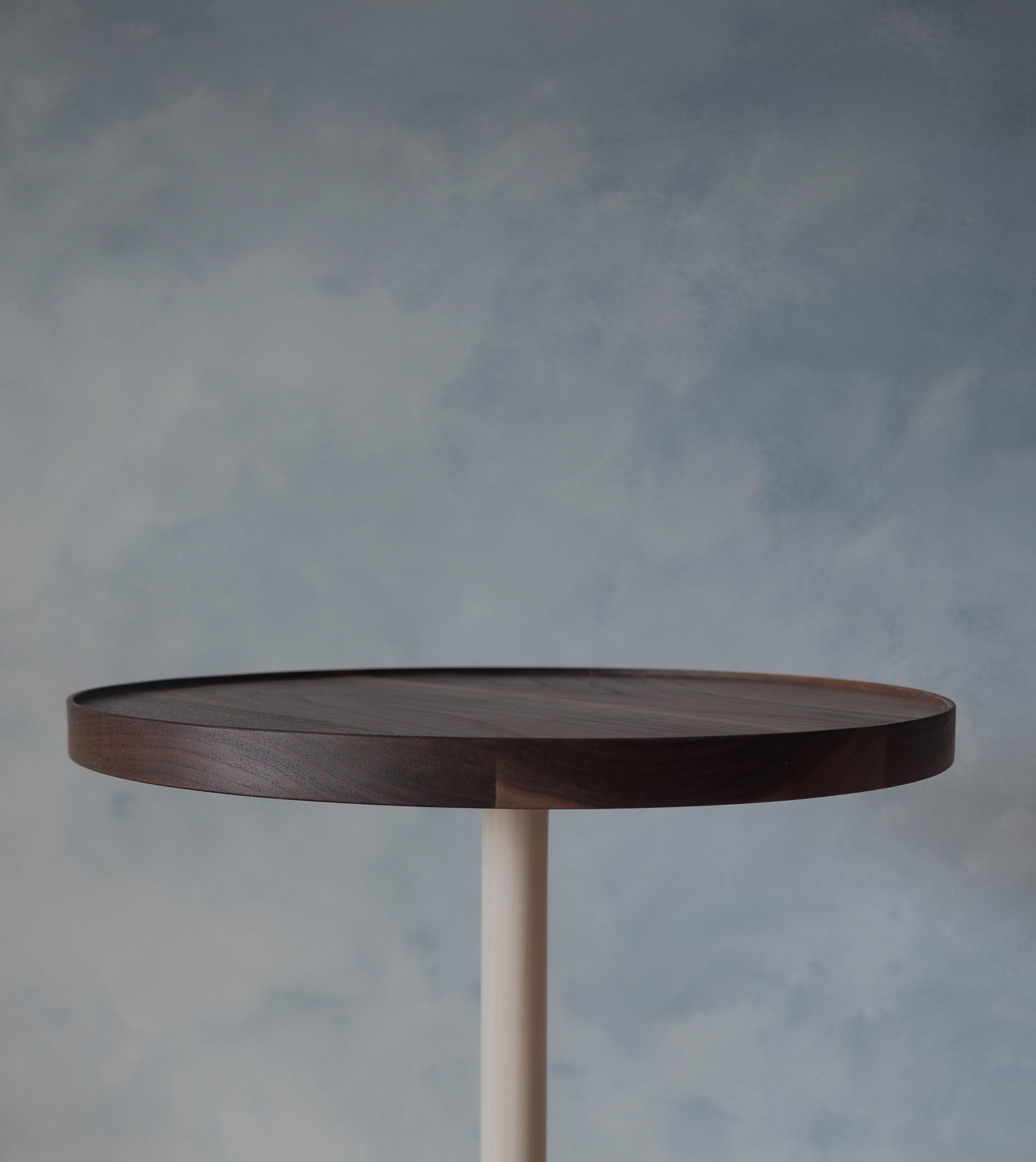 Canadian Walnut and Bleached Maple Side Table by MSJ Furniture Studio