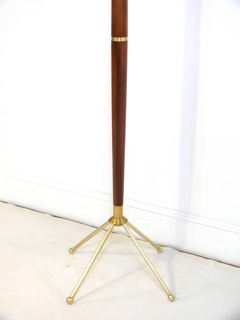 Walnut and Brass Coat Rack or Stand in the Manner of Gio Ponti 3