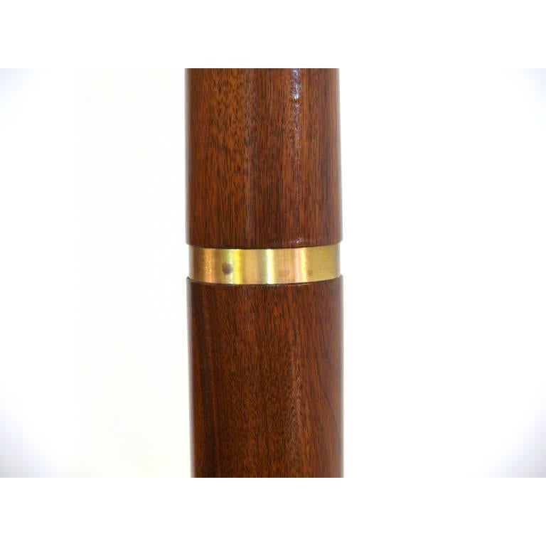 American Walnut and Brass Coat Rack or Stand in the Manner of Gio Ponti
