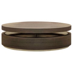 Walnut and Brass Ego Coffee Table by LK Edition