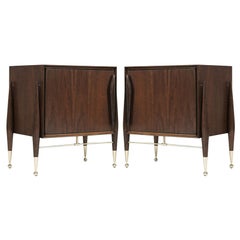 Walnut and Brass End Table by Kent Coffey, C. 1950s