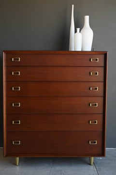 Walnut and Brass Gentlemen's Chest by Paul Frankl, ca. 1960