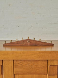 Walnut and Brass Menorah by Paul Evans