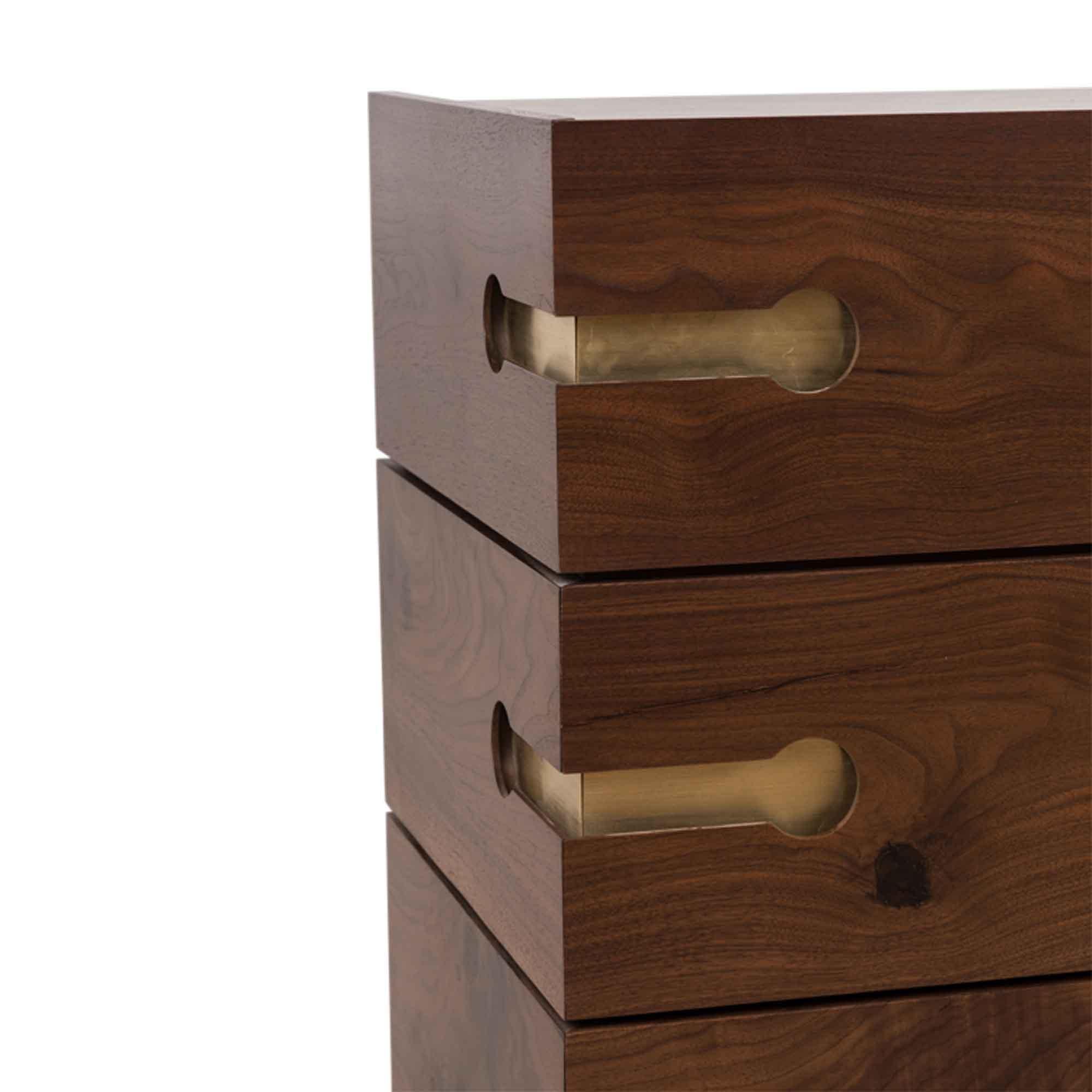 Mid-Century Modern Walnut and Brass Niguel Dresser by Lawson-Fenning For Sale