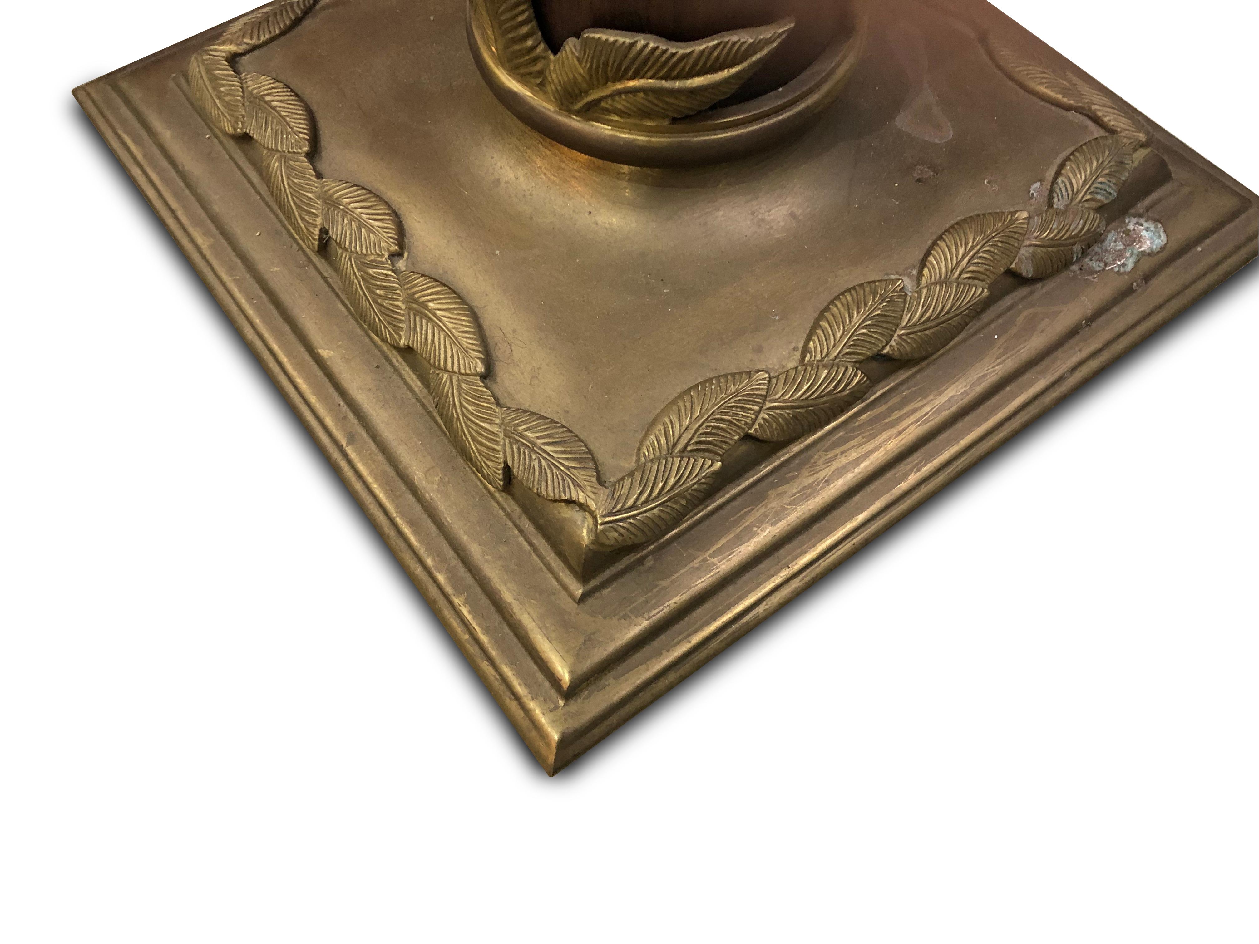 Walnut and Bronze Midcentury Floor Lamp 1