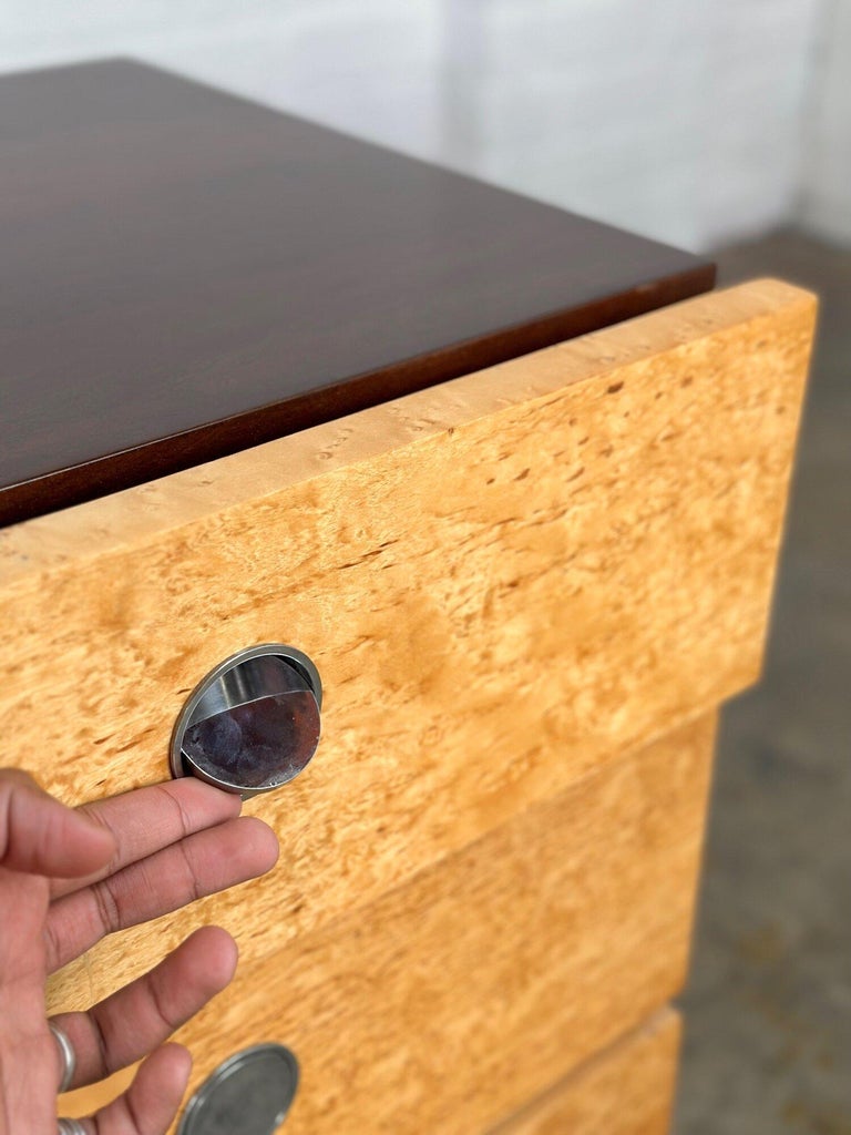 Walnut and Burl Wood Dresser For Sale at 1stDibs
