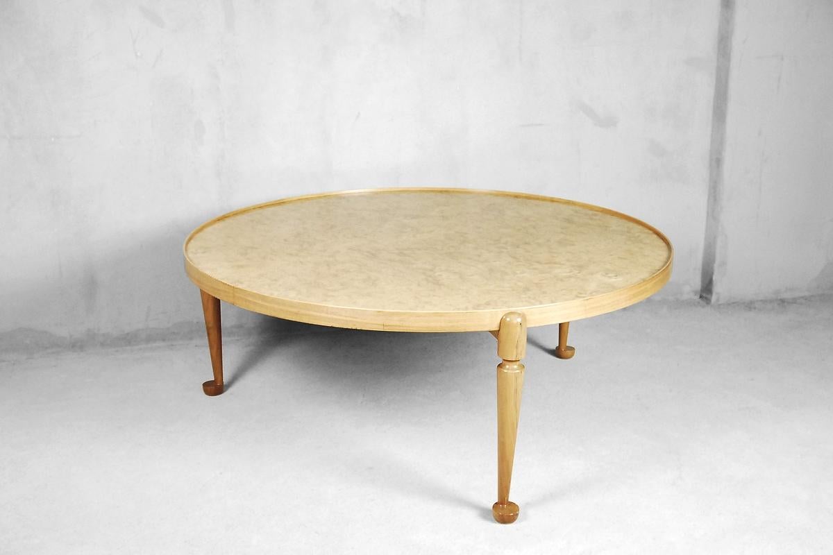 Art Deco Walnut and Burled Wood 2139 Table by Josef Frank for Svenskt Tenn, 1948 For Sale
